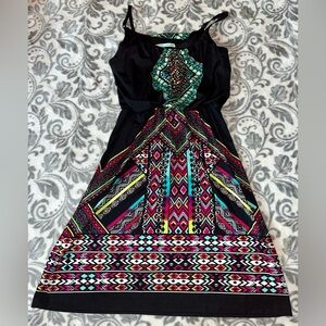 Maurice’s Women’s Spaghetti Strap Knee Length Sun Dress Size XS Aztec Print.